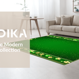 Lively Earthy Green Patterned Decor(Green)