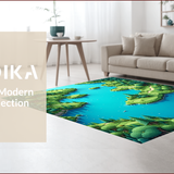 Ultra Soft Area Rug, Non Slip, Stain Resistant, Washable Area Rugs for Living Room, Bedroom, 3D Moss Shag(Blue)