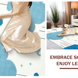 Ultra Soft Area Rug, Non Slip, Stain Resistant, Washable Area Rugs for Living Room, Bedroom, Serene Abstract Sky Motif(Blue)