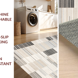 Ultra Soft Area Rug, Non Slip, Stain Resistant, Washable Area Rugs for Living Room, Bedroom, Chic White Fluffy Wave Aesthetic(Beige)
