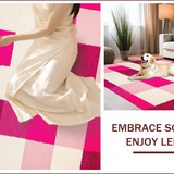 Ultra Soft Area Rug, Non Slip, Stain Resistant, Washable Area Rugs for Living Room, Bedroom, Fashionably Faded Yoga Space Non-Shedding Rug(Pink)