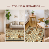 Ultra Soft Area Rug, Non Slip, Stain Resistant, Washable Area Rugs for Living Room, Bedroom, Charming Animal Print Design(Beige)