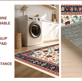 Ultra Soft Area Rug, Non Slip, Stain Resistant, Washable Area Rugs for Living Room, Bedroom, Eclectic Cream Blue Bedroom Rug for Minimalist Homes(Beige)