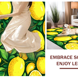 Ultra Soft Area Rug, Non Slip, Stain Resistant, Washable Area Rugs for Living Room, Bedroom, Cheerful Playful Fruit Aesthetic(Yellow)