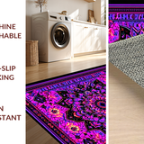 Ultra Soft Area Rug, Non Slip, Stain Resistant, Washable Area Rugs for Living Room, Bedroom, Electric UV Reactive Geometric Style(Purple)