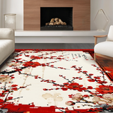 Ultra Soft Area Rug, Non Slip, Stain Resistant, Washable Area Rugs for Living Room, Bedroom, Minimalist Soft Tone Floral Pattern(Red)