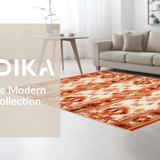 Ultra Soft Area Rug, Non Slip, Stain Resistant, Washable Area Rugs for Living Room, Bedroom, Elegant Neutral Toned Stripes(Orange)