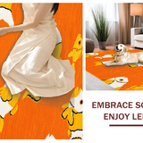 Ultra Soft Area Rug, Non Slip, Stain Resistant, Washable Area Rugs for Living Room, Bedroom, Cute Marine Creature Visual Appeal(Orange)