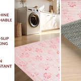 Ultra Soft Area Rug, Non Slip, Stain Resistant, Washable Area Rugs for Living Room, Bedroom, Pink Knot Bow Accent Rug, Pretty Bows Carpet, Cute Bows Home Decor(Pink)