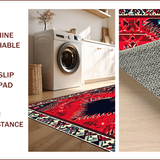 Ultra Soft Area Rug, Non Slip, Stain Resistant, Washable Area Rugs for Living Room, Bedroom, Nature-Inspired Sika Deer Faux Hide Carpet(Red)