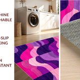 Ultra Soft Area Rug, Non Slip, Stain Resistant, Washable Area Rugs for Living Room, Bedroom, Artful Rustic Braided Textures(Purple)
