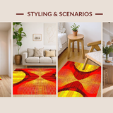 Ultra Soft Area Rug, Non Slip, Stain Resistant, Washable Area Rugs for Living Room, Bedroom, Whimsical Retro-Inspired Color Palette(Yellow)