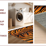 Ultra Soft Area Rug, Non Slip, Stain Resistant, Washable Area Rugs for Living Room, Bedroom, Chic Rustic Tiger Motif Elegance(Black)