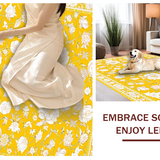 Ultra Soft Area Rug, Non Slip, Stain Resistant, Washable Area Rugs for Living Room, Bedroom, Sunny Textured Coastal Vibe(Yellow)