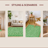 Ultra Soft Area Rug, Non Slip, Stain Resistant, Washable Area Rugs for Living Room, Bedroom, Vintage Farmhouse Washable(Green)