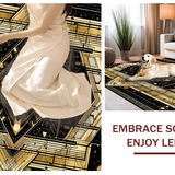 Ultra Soft Area Rug, Non Slip, Stain Resistant, Washable Area Rugs for Living Room, Bedroom, Elegant Trellis Patterned Design(Gold)