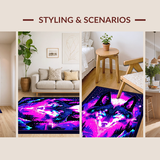 Ultra Soft Area Rug, Non Slip, Stain Resistant, Washable Area Rugs for Living Room, Bedroom, Vibrant Mystic Animal Pattern(Purple)