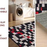 Ultra Soft Area Rug, Non Slip, Stain Resistant, Washable Area Rugs for Living Room, Bedroom, Stylish Minimalist Dice Art(Black)