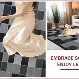 Ultra Soft Area Rug, Non Slip, Stain Resistant, Washable Area Rugs for Living Room, Bedroom, Sophisticated Minimalist Grid Pattern(Black)