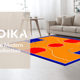 Ultra Soft Area Rug, Non Slip, Stain Resistant, Washable Area Rugs for Living Room, Bedroom, Bold Flame Motif with Energy(Orange)