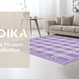 Ultra Soft Area Rug, Non Slip, Stain Resistant, Washable Area Rugs for Living Room, Bedroom, Contemporary Abstract Lattice Style(Purple)