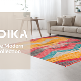 Ultra Soft Area Rug, Non Slip, Stain Resistant, Washable Area Rugs for Living Room, Bedroom, Elegant Reversible Striped Design(Yellow)
