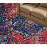 Ultra Soft Area Rug, Non Slip, Stain Resistant, Washable Area Rugs for Living Room, Bedroom, Traditional Boho Red Entryway Non-Slip Carpet(Red)
