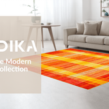 Ultra Soft Area Rug, Non Slip, Stain Resistant, Washable Area Rugs for Living Room, Bedroom, Eclectic Colorful Sunbeam Design(Orange)