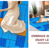 Ultra Soft Area Rug, Non Slip, Stain Resistant, Washable Area Rugs for Living Room, Bedroom, Contemporary Floral Elegance(Blue)