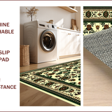 Ultra Soft Area Rug, Non Slip, Stain Resistant, Washable Area Rugs for Living Room, Bedroom, Distressed Green and Brown Living Room Rug(Beige)