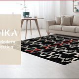 Ultra Soft Area Rug, Non Slip, Stain Resistant, Washable Area Rugs for Living Room, Bedroom, Rustic Textured Zebra Inspiration(Black)