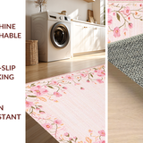 Ultra Soft Area Rug, Non Slip, Stain Resistant, Washable Area Rugs for Living Room, Bedroom, Vibrant Tropical Botanical Motif(Pink)