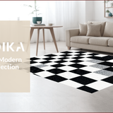 Ultra Soft Area Rug, Non Slip, Stain Resistant, Washable Area Rugs for Living Room, Bedroom, Modern Black and White Living Room Washable Rug(Black)
