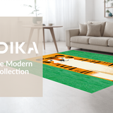 Ultra Soft Area Rug, Non Slip, Stain Resistant, Washable Area Rugs for Living Room, Bedroom, Vibrant Eclectic Print Design(Orange)