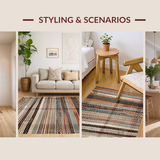 Ultra Soft Area Rug, Non Slip, Stain Resistant, Washable Area Rugs for Living Room, Bedroom, Cozy Warm Palette Weave(Brown)