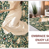 Ultra Soft Area Rug, Non Slip, Stain Resistant, Washable Area Rugs for Living Room, Bedroom, Elegant Rustic Leafy Design(Green)