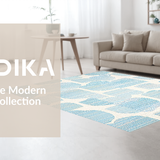 Ultra Soft Area Rug, Non Slip, Stain Resistant, Washable Area Rugs for Living Room, Bedroom, Baby Blue Scalloped Bow Rug: Cute Coquette Decor, Bow Accent Carpet(Blue)