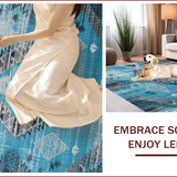 Ultra Soft Area Rug, Non Slip, Stain Resistant, Washable Area Rugs for Living Room, Bedroom, Elegant Distressed Floral Motif(Blue)