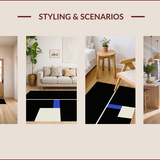 Chic Black and White Geometric Motif(Black)