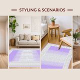 Ultra Soft Area Rug, Non Slip, Stain Resistant, Washable Area Rugs for Living Room, Bedroom, Chic Pastel Dotted Border Aesthetic(Purple)