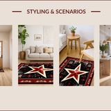 Ultra Soft Area Rug, Non Slip, Stain Resistant, Washable Area Rugs for Living Room, Bedroom, Vintage Warm Tones Accent(Red)