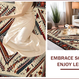 Ultra Soft Area Rug, Non Slip, Stain Resistant, Washable Area Rugs for Living Room, Bedroom, Rustic Tribal Patterned Aesthetic(Beige)