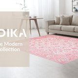 Ultra Soft Area Rug, Non Slip, Stain Resistant, Washable Area Rugs for Living Room, Bedroom, Serene Minimalist Blooming Aesthetic(Pink)