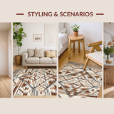 Ultra Soft Area Rug, Non Slip, Stain Resistant, Washable Area Rugs for Living Room, Bedroom, Neutral Toned Diamond Trellis(Beige)
