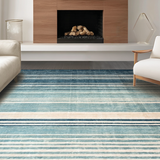 Ultra Soft Area Rug, Non Slip, Stain Resistant, Washable Area Rugs for Living Room, Bedroom, Modern Ombre Stripe Rug, Blue Abstract Design(Blue)