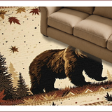 Ultra Soft Area Rug, Non Slip, Stain Resistant, Washable Area Rugs for Living Room, Bedroom, Vintage Nature-Inspired Design(Brown)