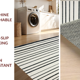 Kitchen Tassel Black White Striped Braided Farmhouse Decor(Beige)