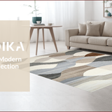 Ultra Soft Area Rug, Non Slip, Stain Resistant, Washable Area Rugs for Living Room, Bedroom, Elegant Abstract Earthy Tones(Gray)