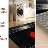 Ultra Soft Area Rug, Non Slip, Stain Resistant, Washable Area Rugs for Living Room, Bedroom, Vibrant Retro Sound Wave Design(Black)
