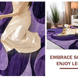 Ultra Soft Area Rug, Non Slip, Stain Resistant, Washable Area Rugs for Living Room, Bedroom, Elegant Dark Purple Shag Texture(Purple)